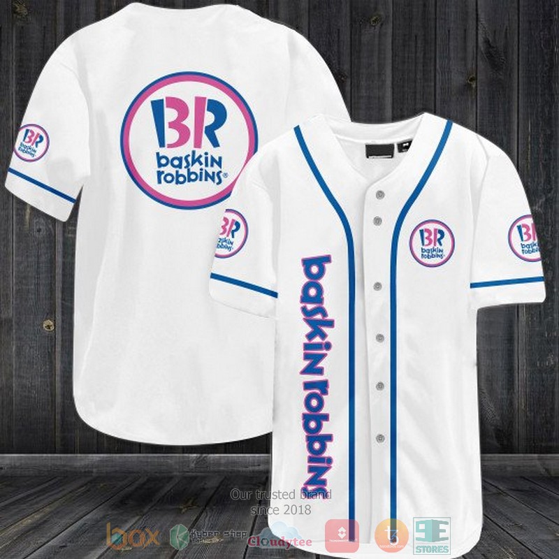 Baskin Robbins White Baseball Jersey Baskin Robbins White Baseball Jersey