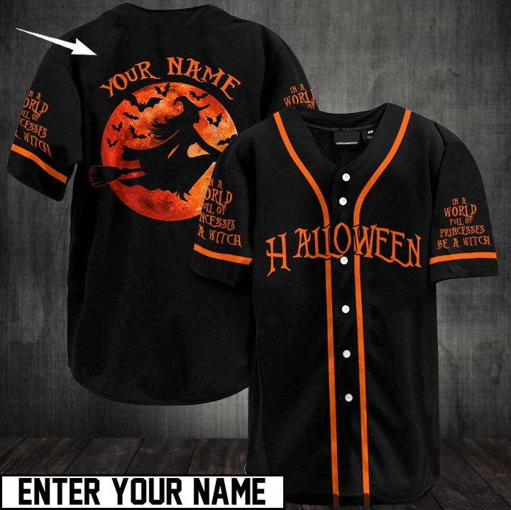 Be A Witch Halloween Baseball Jersey Be A Witch Halloween Baseball Jersey