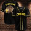 Bear Camping Custom Name Baseball Jersey