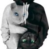Black catWhite cat 3D 3D Hoodie For Men Women All Over 3D Printed Hoodies - fe07ed7870c9