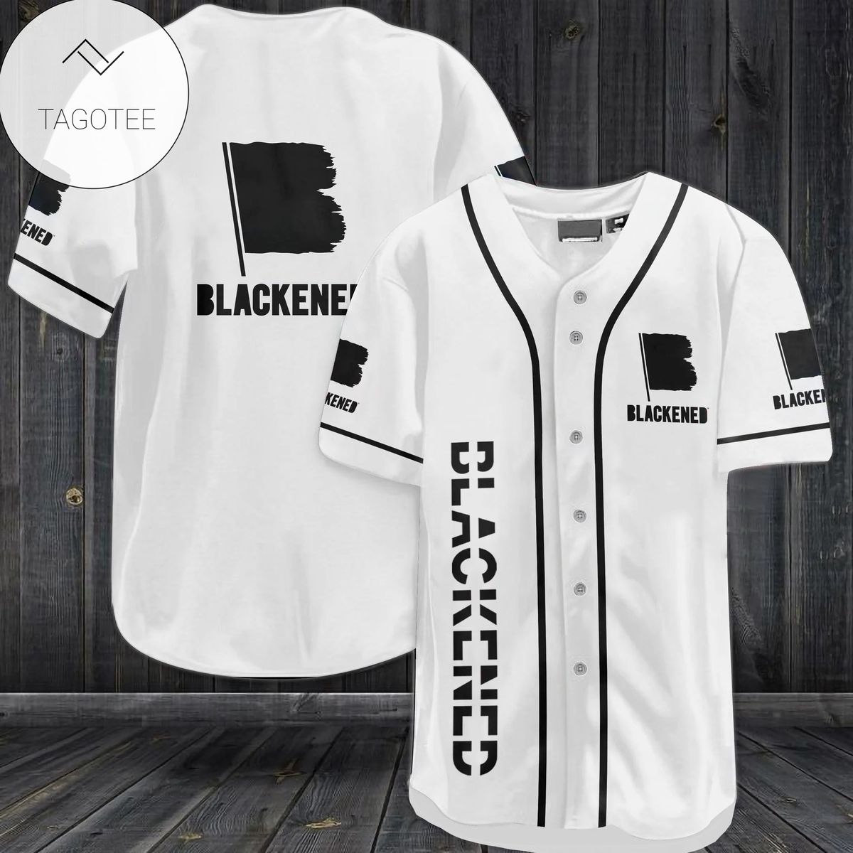 Blackened Logo Baseball Jersey Shirt Blackened Logo Baseball Jersey Shirt