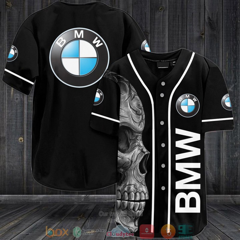 Bmw Logo Skull Black Baseball Jersey Bmw Logo Skull Black Baseball Jersey