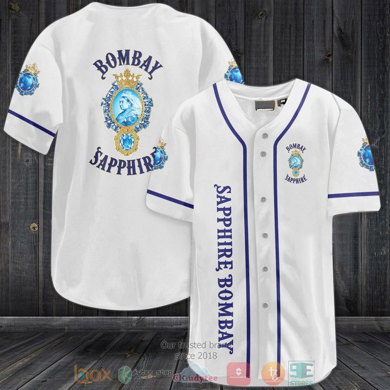 Bombay Sapphire White Baseball Jersey Bombay Sapphire White Baseball Jersey
