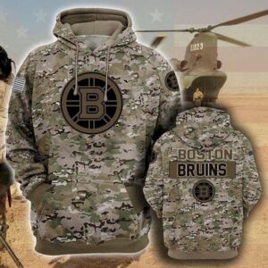 Boston Bruins Camouflage Veteran Pullover And Zippered Hoodies Custom 3D Graphic Printed 3D Hoodie All Over Print Hoodie For Men For Women - b91e0edfbfb9