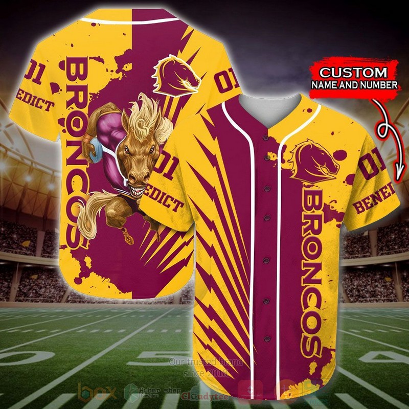 Brisbane Broncos Nrl Personalized Baseball Jersey Brisbane Broncos Nrl Personalized Baseball Jersey