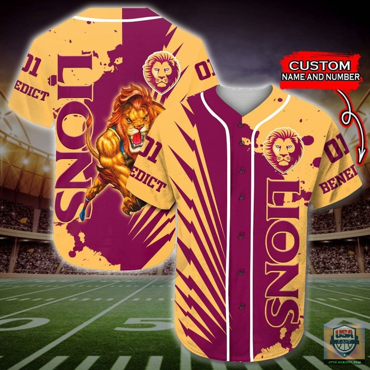 Brisbane Lions Afl Baseball Jersey Shirt Brisbane Lions Afl Baseball Jersey Shirt