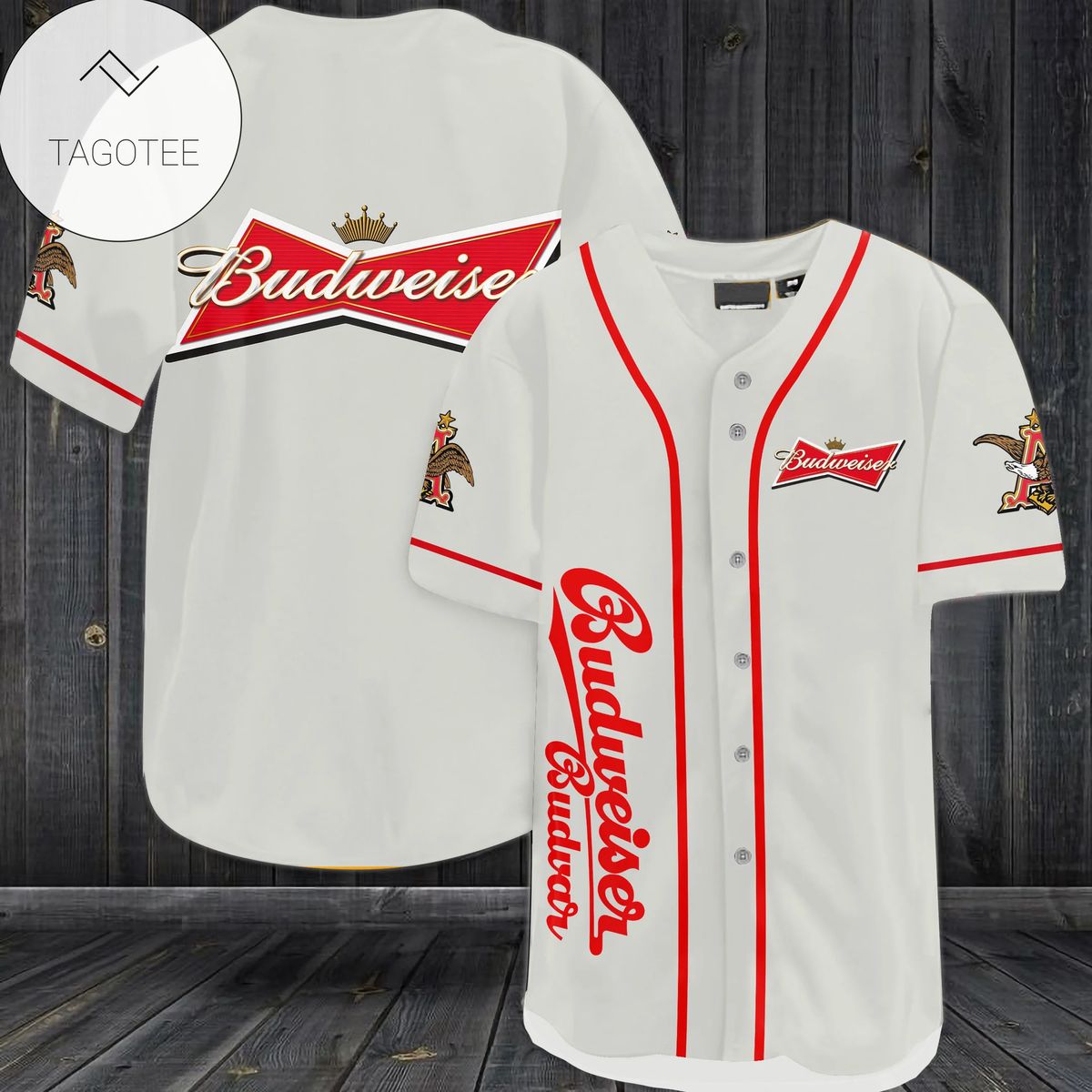 Budweiser Budvar Logo Baseball Jersey Shirt Budweiser Budvar Logo Baseball Jersey Shirt