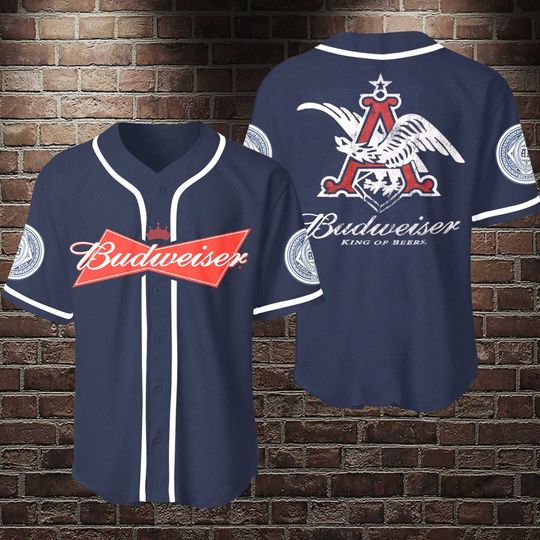 Budweiser King Of Beers Baseball Jersey Shirt Budweiser King Of Beers Baseball Jersey Shirt