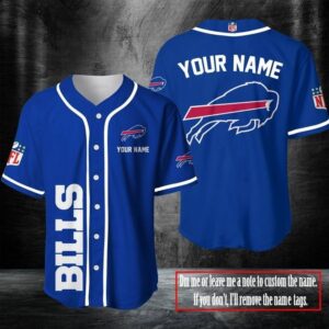 Buffalo Bills Custom Personalized Name Baseball Jersey