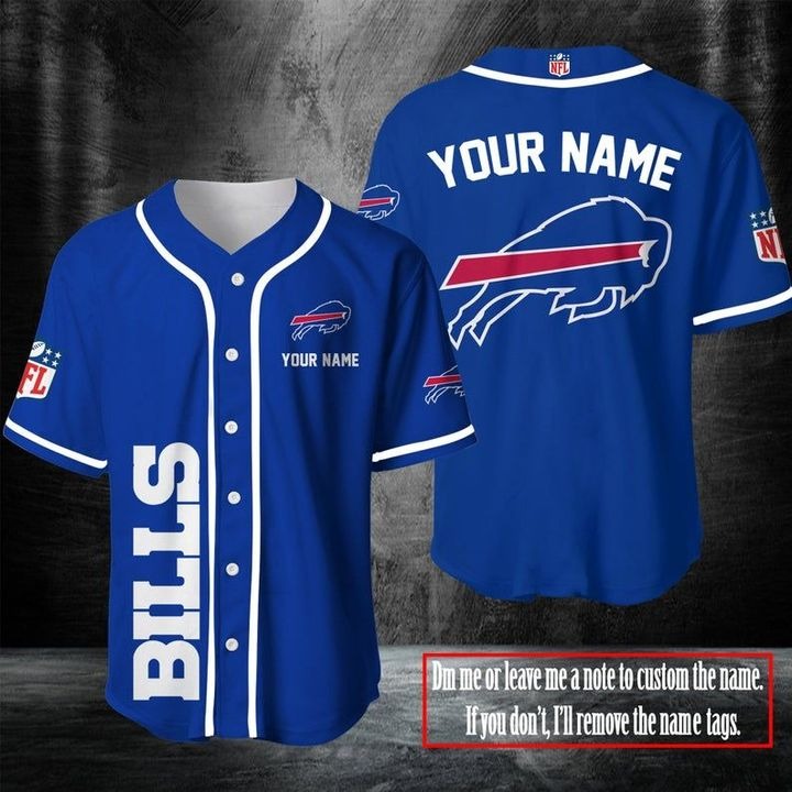 Buffalo Bills Custom Personalized Name Baseball Jersey Buffalo Bills Custom Personalized Name Baseball Jersey