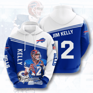 Buffalo Bills Jim Kelly 12 3D Hoodie - da9166c8fe68
