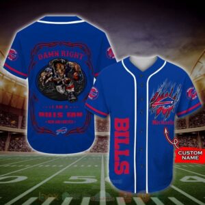 Buffalo Bills Mascot Nfl Custom Name Baseball Jersey