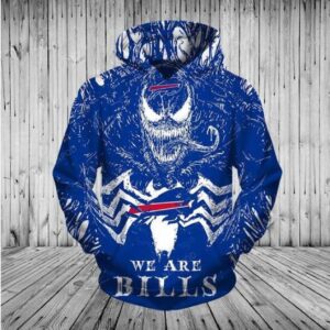 Buffalo Bills NFL Venom Movie Skull We Are Bills Men and Women 3D Hoodie Buffalo Bills NFL 3D Shirt Buffalo Bills 3D All Over Printed Hoodie Shirt - de08403ff044