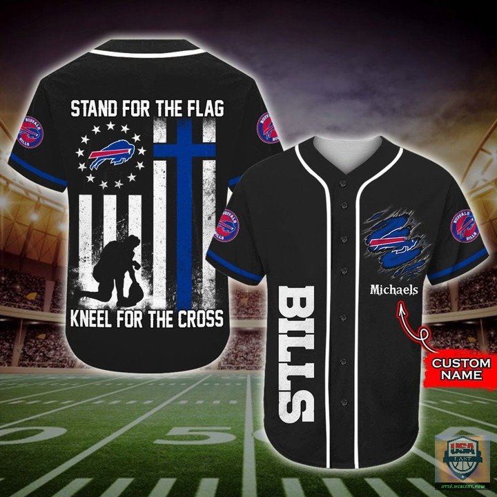 Buffalo Bills Stand For The Flag Kneel For The Cross Baseball Jersey Shirt Buffalo Bills Stand For The Flag Kneel For The Cross Baseball Jersey Shirt