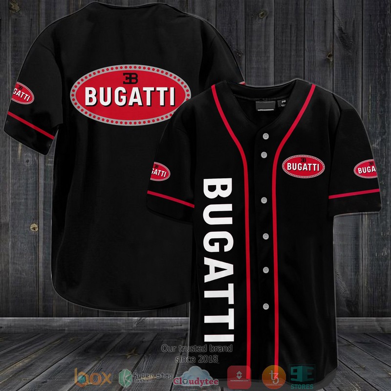 Bugatti Logo Black Baseball Jersey Bugatti Logo Black Baseball Jersey