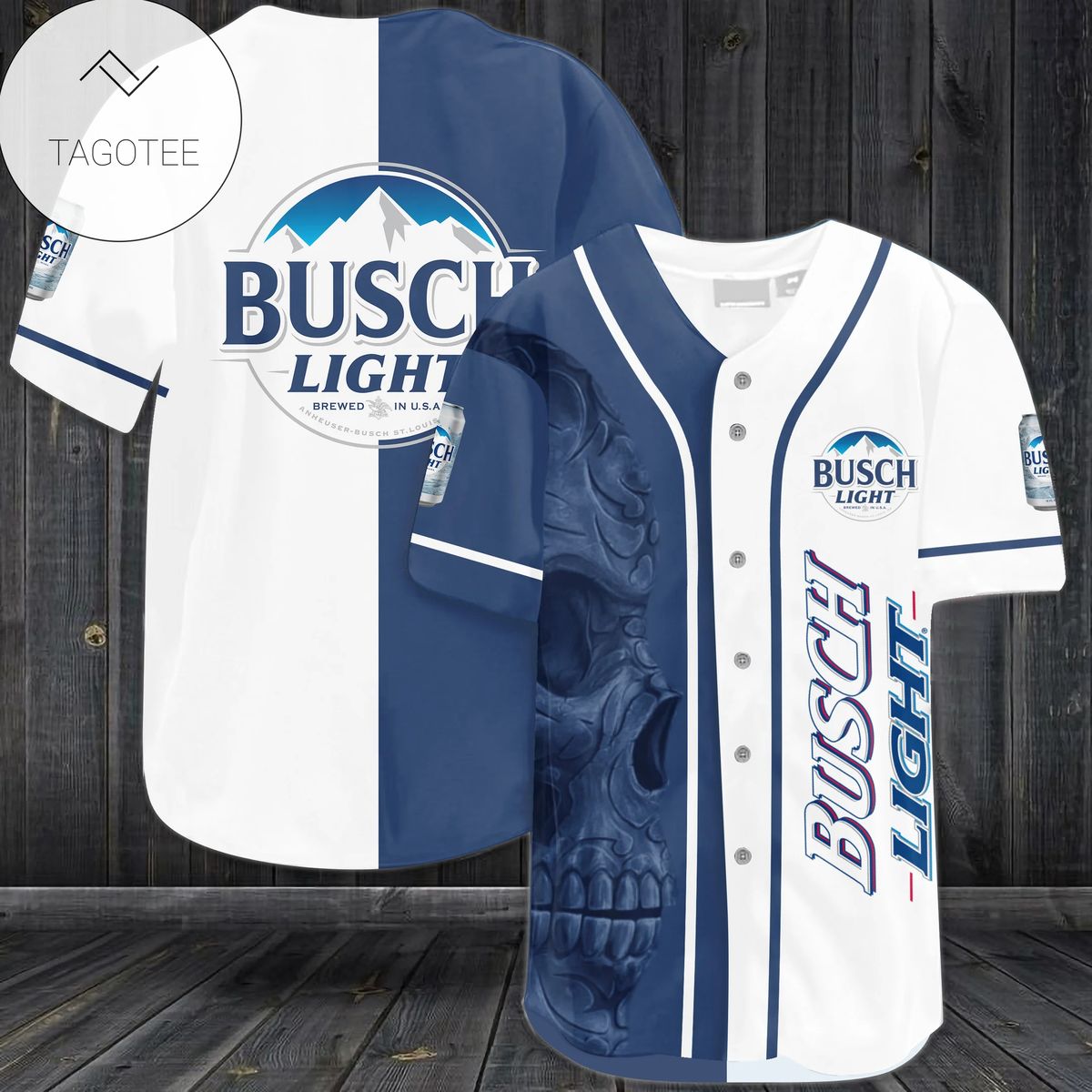 Busch Light And Skull Baseball Jersey Shirt Busch Light And Skull Baseball Jersey Shirt