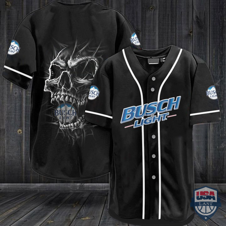 Busch Light Skull Baseball Jersey Shirt Busch Light Skull Baseball Jersey Shirt