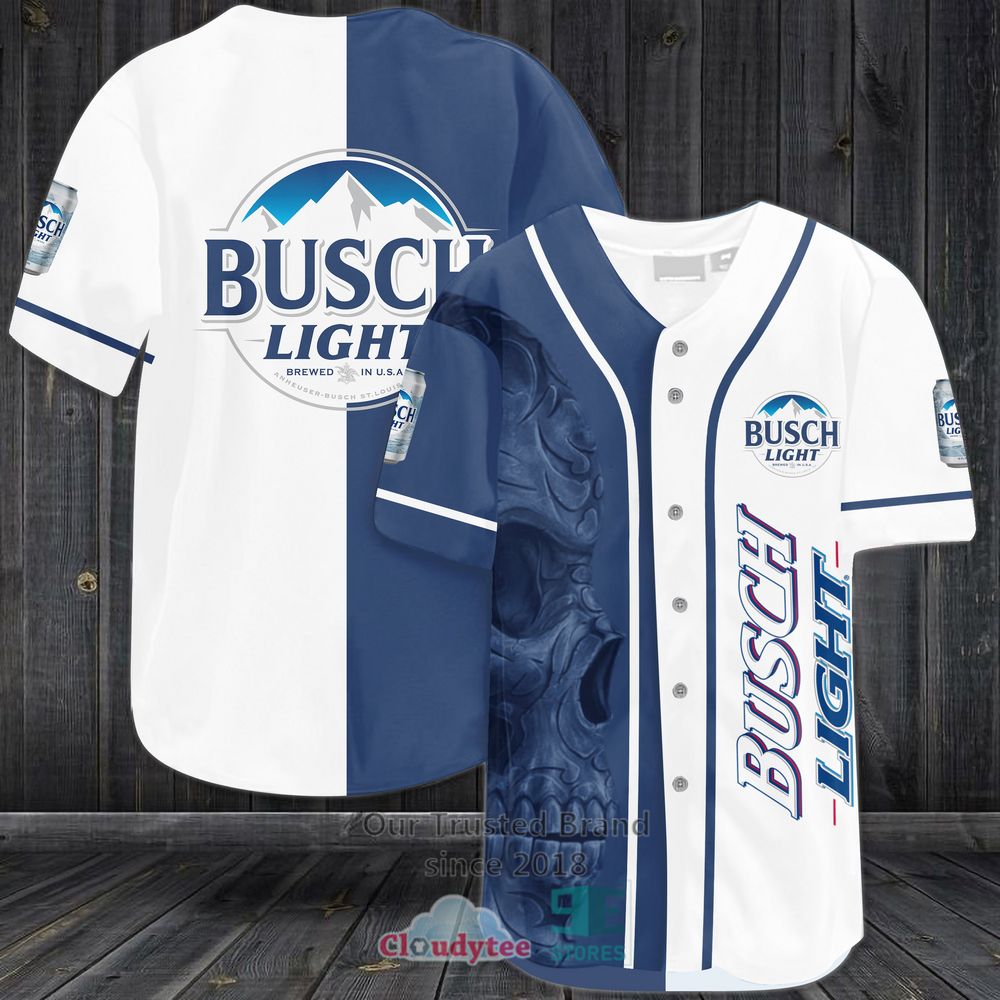 Busch Light Skull Baseball Jersey Shirt Busch Light Skull Baseball Jersey Shirt