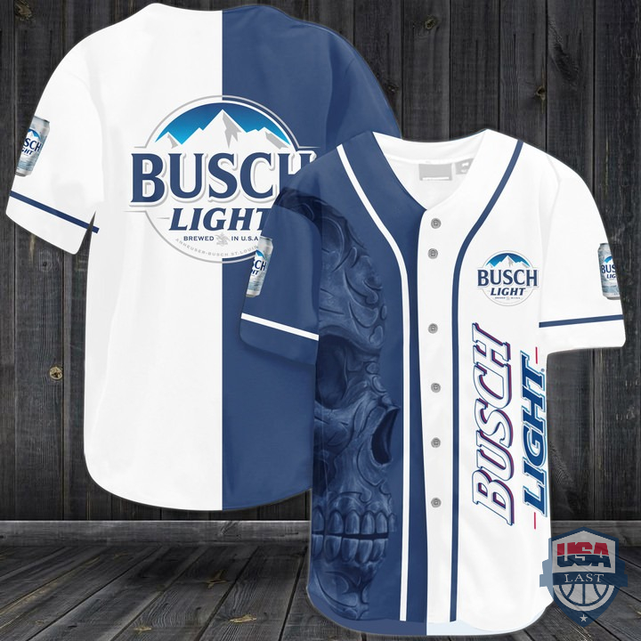 Busch Light Skull Baseball Jersey Shirt Busch Light Skull Baseball Jersey Shirt