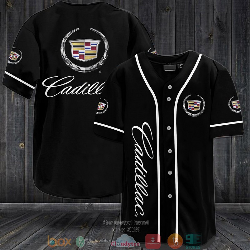 Cadillac Logo Black Baseball Jersey Cadillac Logo Black Baseball Jersey