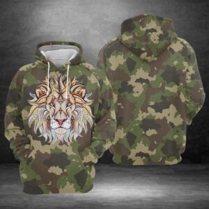 Camo Lion 3D Printed Hoodie/Zipper Hoodie - 58d47cb32a39