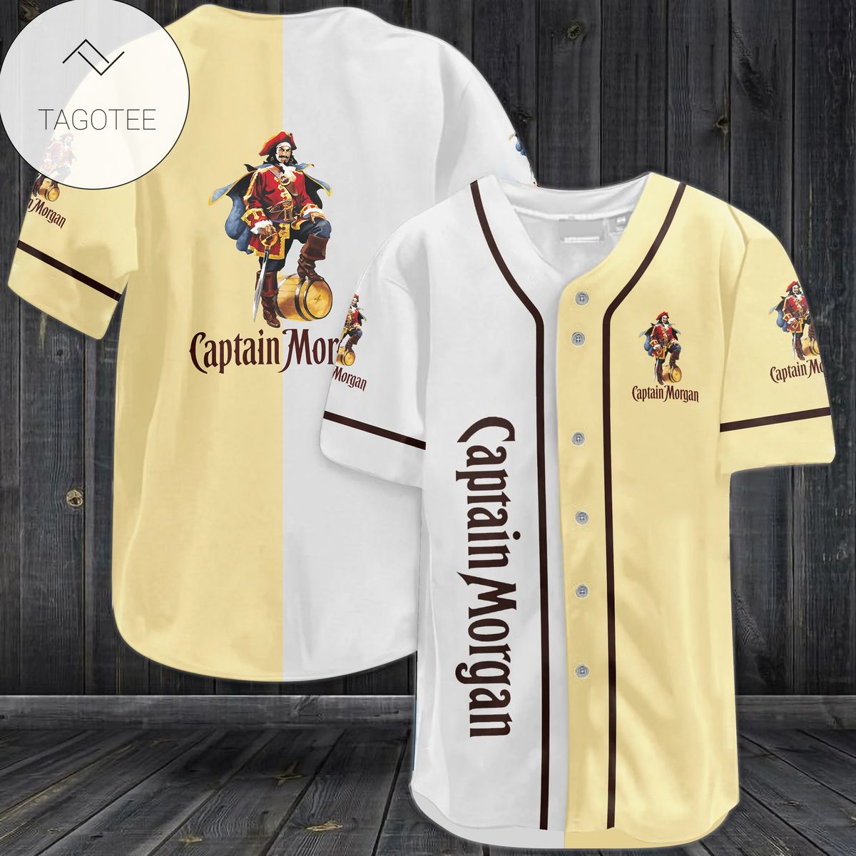 Captain Morgan Logo Baseball Jersey Shirt Captain Morgan Logo Baseball Jersey Shirt