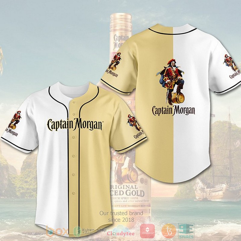 Captain Morgan Rum White Cream Baseball Jersey Captain Morgan Rum White Cream Baseball Jersey