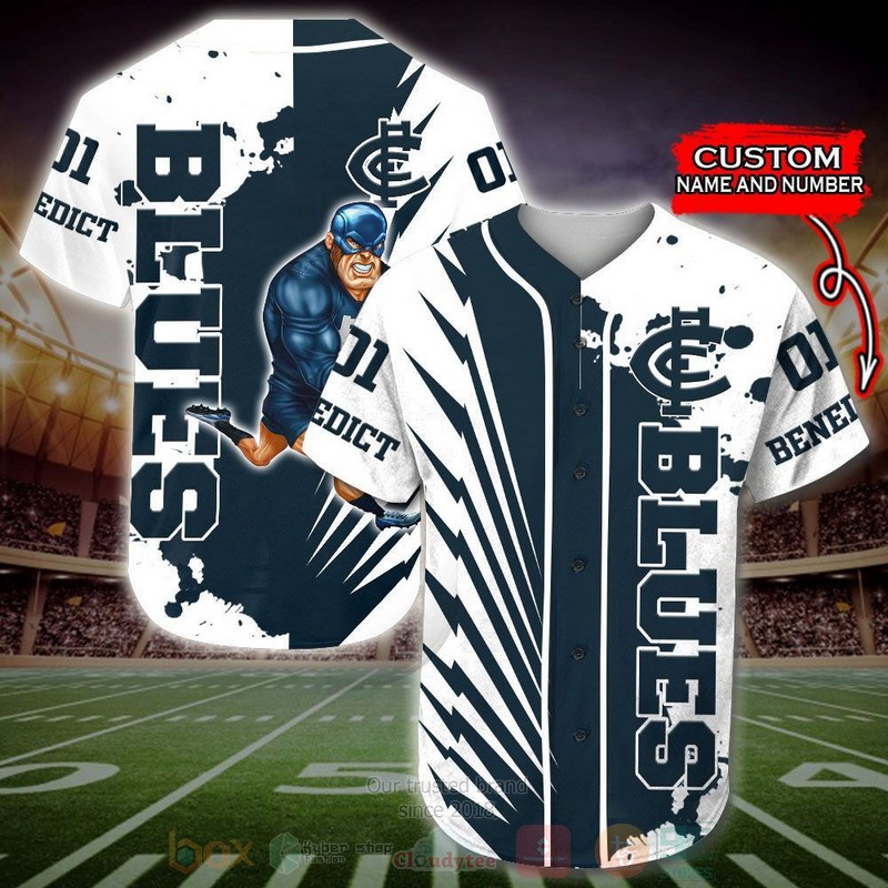 Carlton Blues Afl Personalized Baseball Jersey Carlton Blues Afl Personalized Baseball Jersey