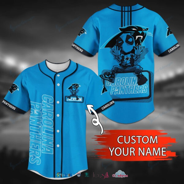 Carolina Panthers Deadpool Personalized Baseball Jersey Shirt Carolina Panthers Deadpool Personalized Baseball Jersey Shirt