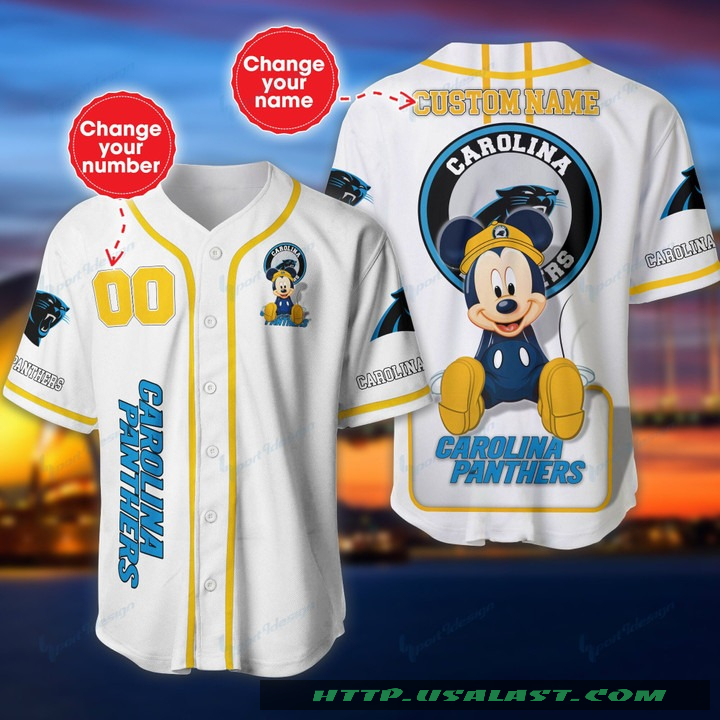 Carolina Panthers Mickey Mouse Personalized Baseball Jersey Shirt Carolina Panthers Mickey Mouse Personalized Baseball Jersey Shirt