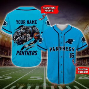 Carolina Panthers Nfl Personalized Baseball Jersey