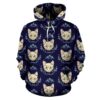 Cat Head with flower Print Pattern Pullover 3D Hoodie For Men Women All Over 3D Printed Hoodie - f9f245904c0a