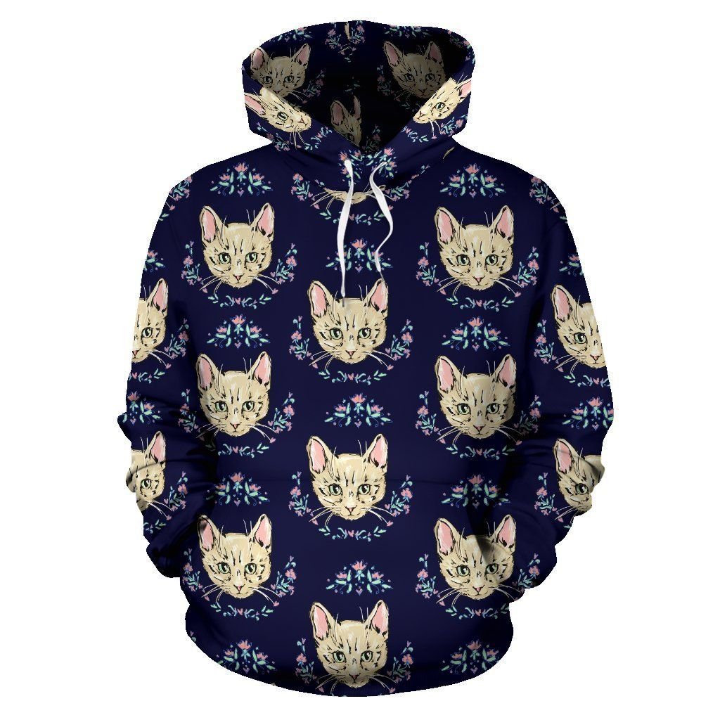Cat Head with flower Print Pattern Pullover 3D Hoodie For Men Women All Over 3D Printed Hoodie - f9f245904c0a Cat Head with flower Print Pattern Pullover 3D Hoodie For Men Women All Over 3D Printed Hoodie - f9f245904c0a