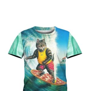 Cat Surfing By Pizza 3D Jip 3D Hoodie For Men Women All Over 3D Printed Hoodie - db3928cfc421