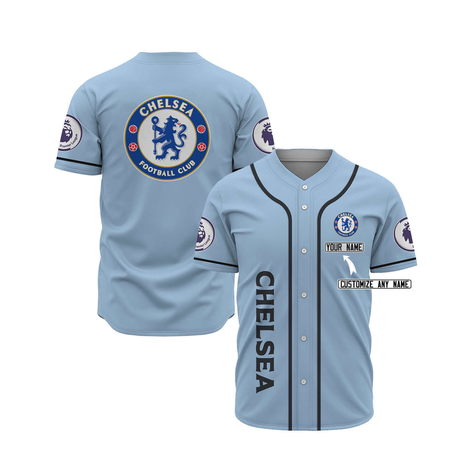 Chelsea Custom Name Baseball Jersey Chelsea Custom Name Baseball Jersey