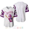 Cheshire Cat Disney All Over Print Pinstripe White Baseball Jersey
