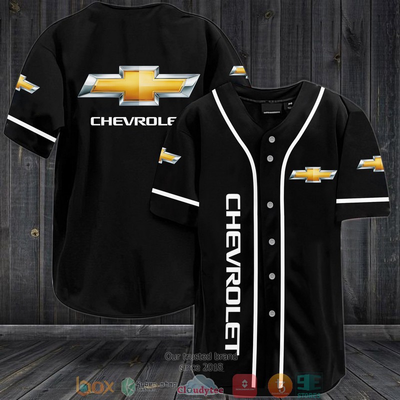 Chevrolet Black Baseball Jersey Chevrolet Black Baseball Jersey