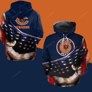 Chicago Bears Allover Pullover And Zippered Hoodies Custom 3d Graphic Printed 3d Hoodie For Men For Women - a7903116fc63