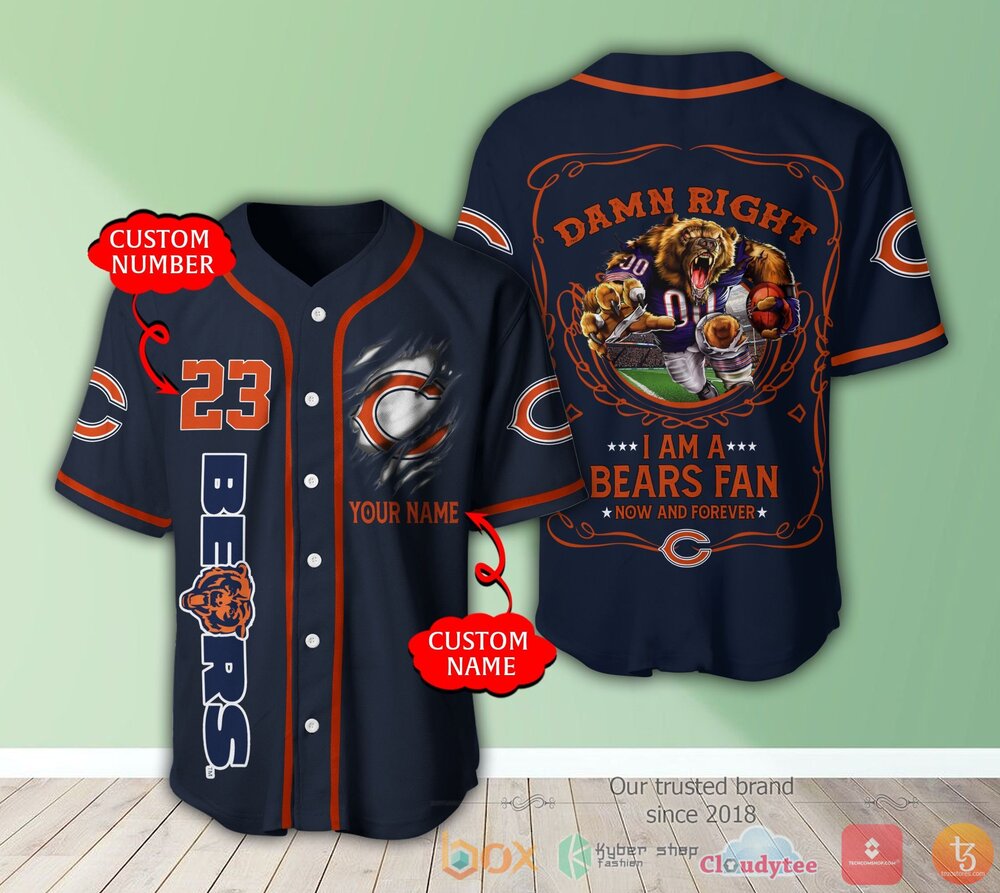 Chicago Bears Nfl 3D Personalized Baseball Jersey Shirt Chicago Bears Nfl 3D Personalized Baseball Jersey Shirt