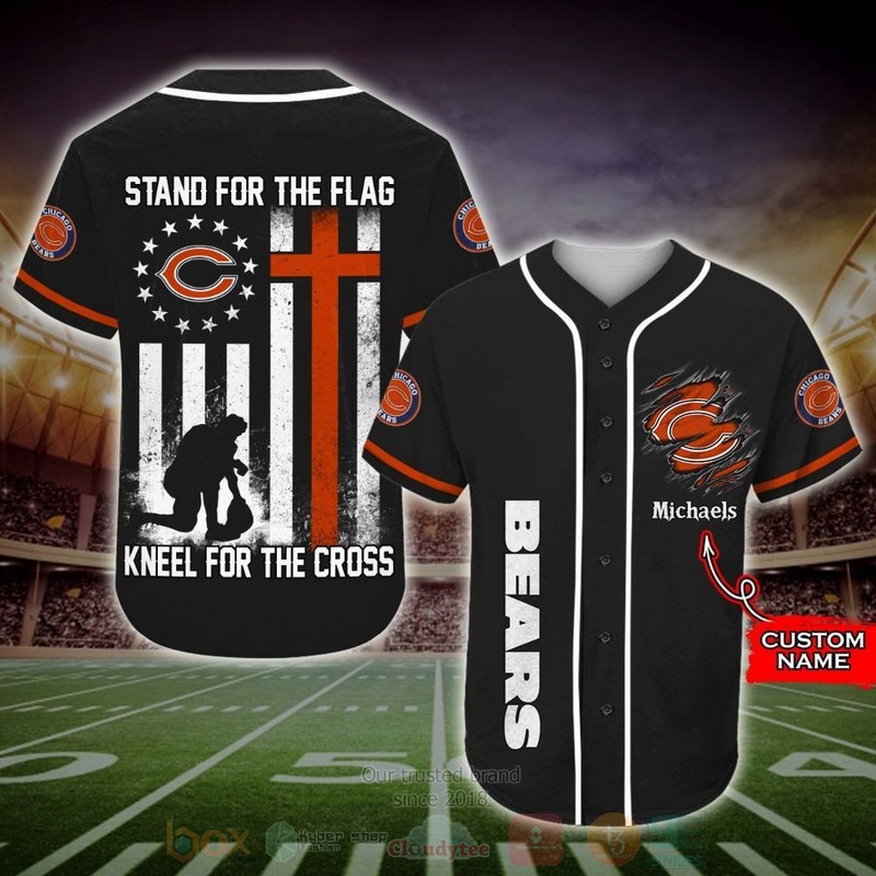 Chicago Bears Nfl Custom Name Baseball Jersey Chicago Bears Nfl Custom Name Baseball Jersey