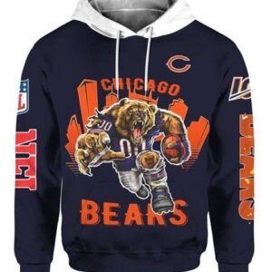 Chicago Bears Nfl Fan Pullover And Zippered Hoodies Custom 3d Graphic Printed 3d Hoodie All Over Print Hoodie For Men For Women - b09c61dfabd6