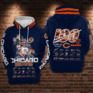Chicago Bears Nfl Football Anniversary 3d Hoodie For Men For Women Chicago Bears All Over Printed Hoodie. Chicago Bears 3d Shirt - 85069ff90bad