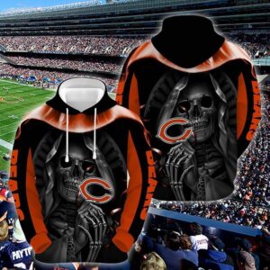 Chicago Bears Nfl Football Skull Hold Logo 3D Hoodie Sweatshirt For Fans Men Women Chicago Bears All Over Printed Hoodie. Chicago Bears 3D Full Printing Shirt - ee2d29295215