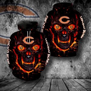 Chicago Bears Skull Full All Over Print 3D Hoodie For Men And Women - 3ae210fae276