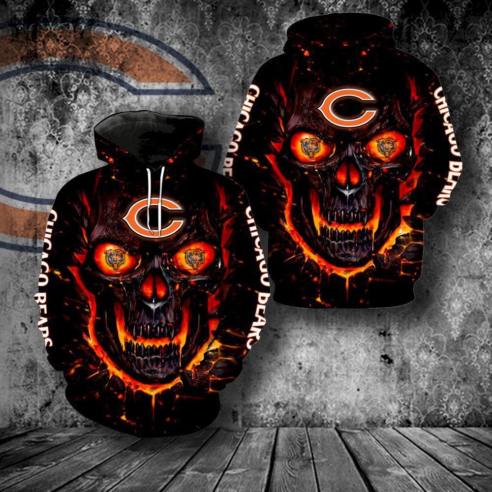 Chicago Bears Skull Full All Over Print 3D Hoodie For Men And Women - 3ae210fae276 Chicago Bears Skull Full All Over Print 3D Hoodie For Men And Women - 3ae210fae276