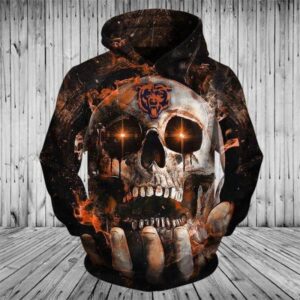 Chicago Bears Skull Pullover And Zippered Hoodies Custom 3D Chicago Bears Graphic Printed 3D Hoodie All Over Print Hoodie For Men For Women - 9b1fb3dd7d3c