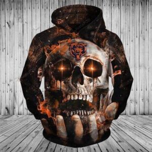 Chicago Bears Skull Pullover And Zippered Hoodies Custom 3d Chicago Bears Graphic Printed 3d Hoodie All Over Print Hoodie For Men For Women - 0152d8197ca4