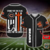 Chicago Bears Stand For The Flag Kneel For The Cross Baseball Jersey Shirt
