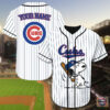 Chicago Cubs Snoopy Custom Name Baseball Jersey