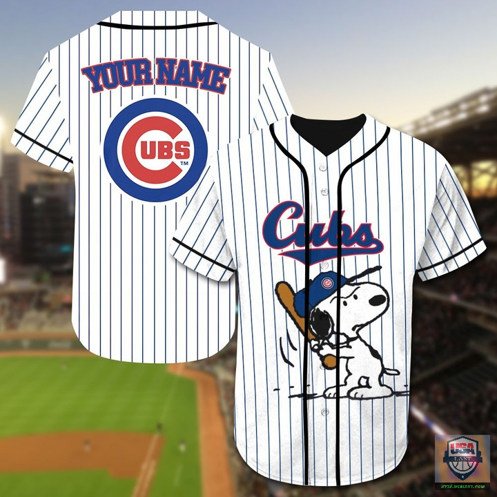 Chicago Cubs Snoopy Custom Name Baseball Jersey Chicago Cubs Snoopy Custom Name Baseball Jersey